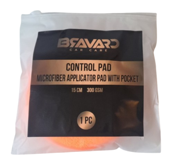 Bravard car care control pad microfiber applicator pad in sealed wrapper, 15 cm, 300 gsm, 1 piece. - bravaro