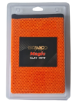 Orange bravard magic clay mitt in clear plastic packaging with black label reading 'bravard magic clay mitt'. ] , - bravaro